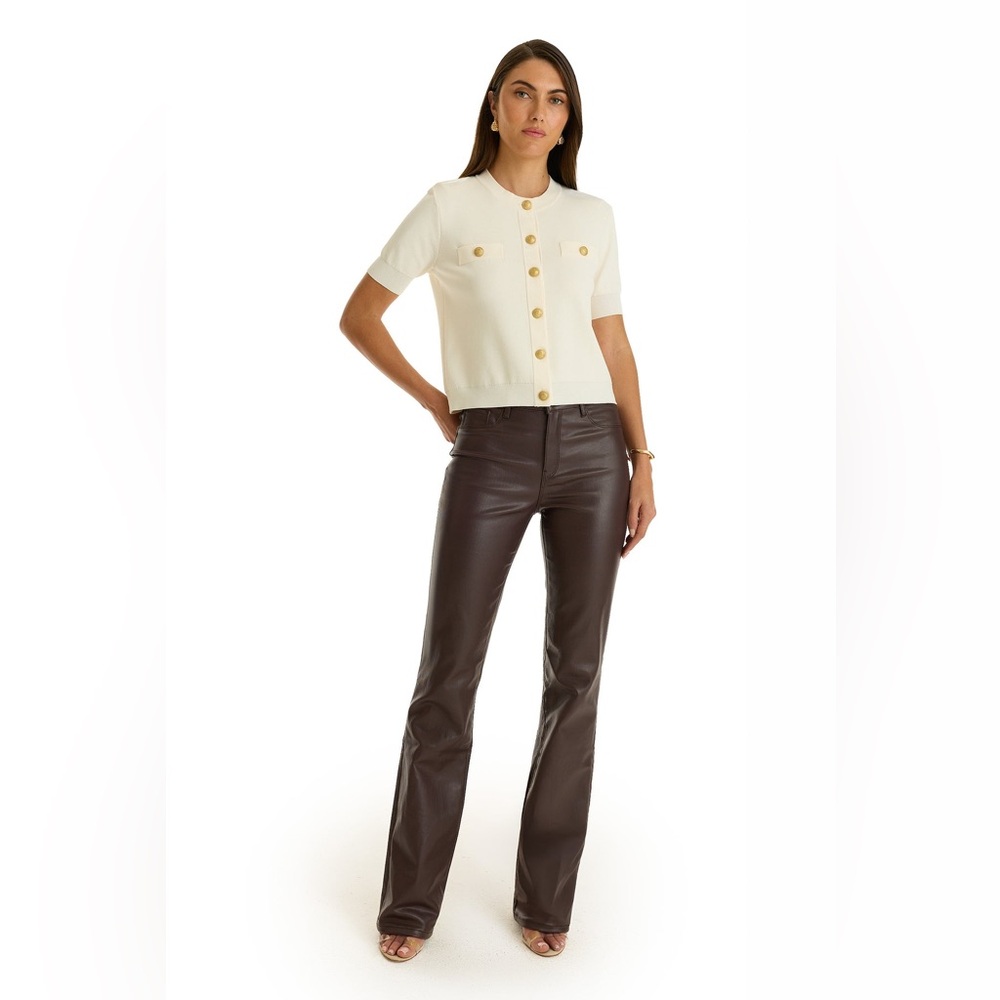 The Noli Shop Faux Leather Pants in Dark Oak XS NWT